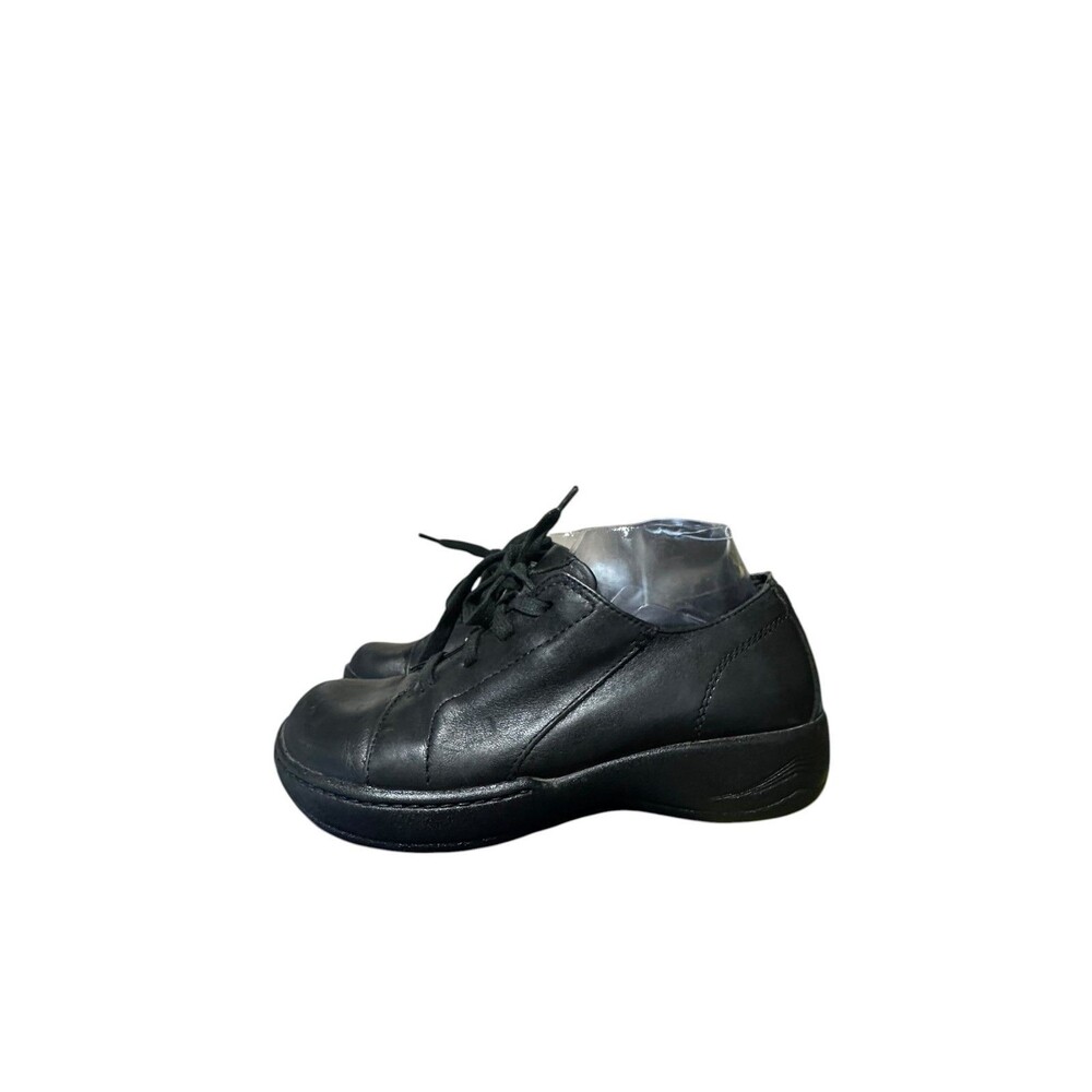 Dansko Womens Lace Up Oxford Wedge Heel Black Leather Shoes EU 38 US 8